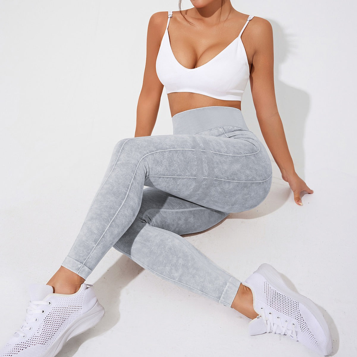 Seamless Yoga High Waist Belly Contracting Sports Tights