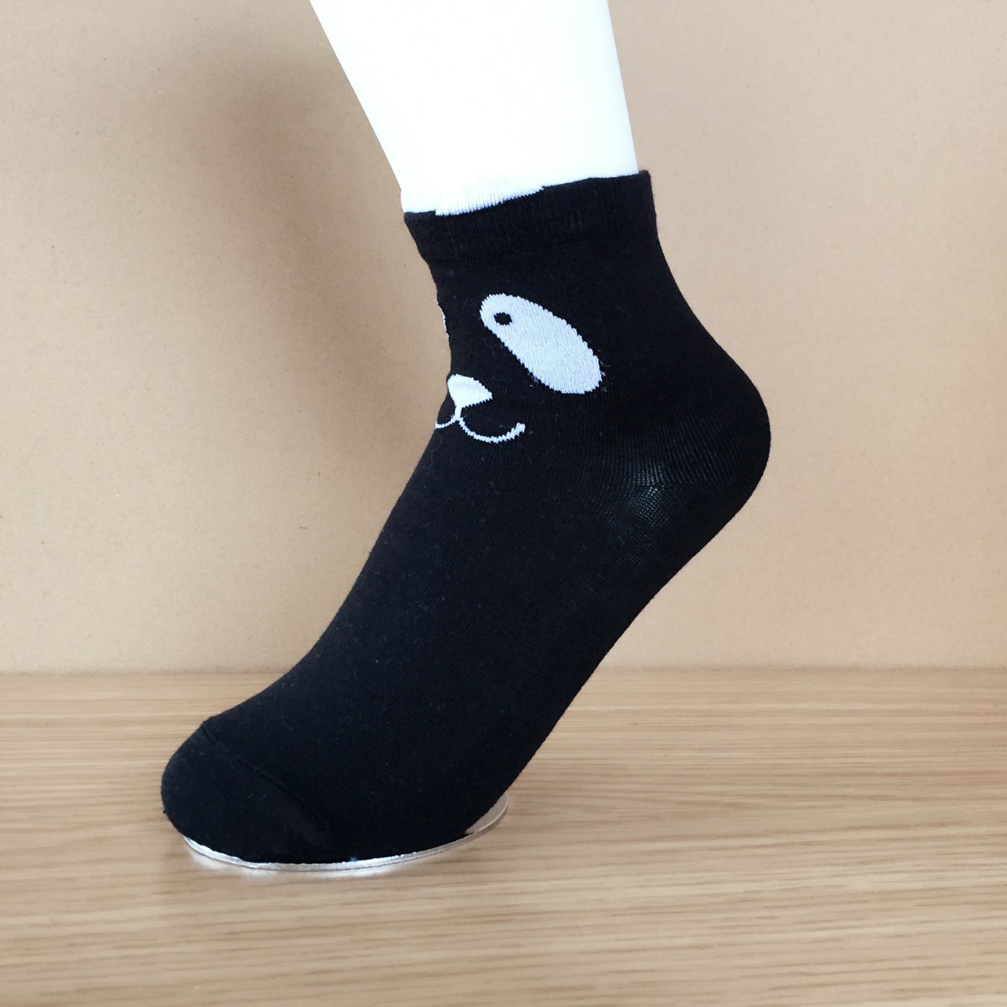 Cartoon Black And White Grey Candy Bar Socks