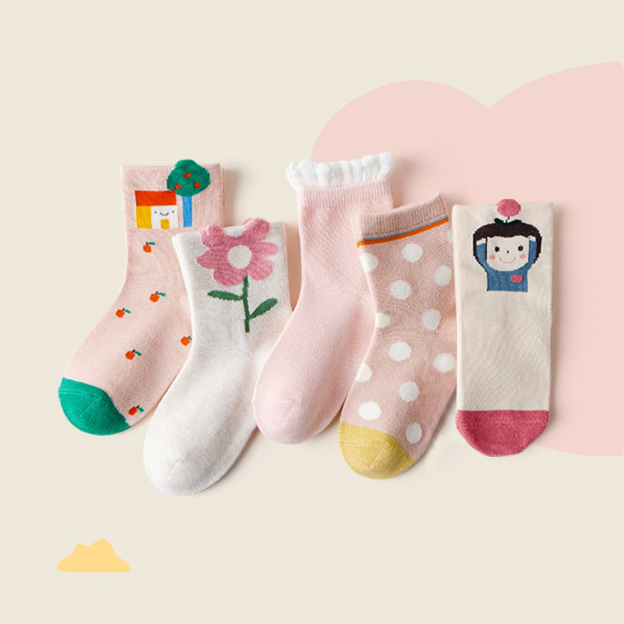 Of Cute Cartoon Children's Socks 5 Pairs