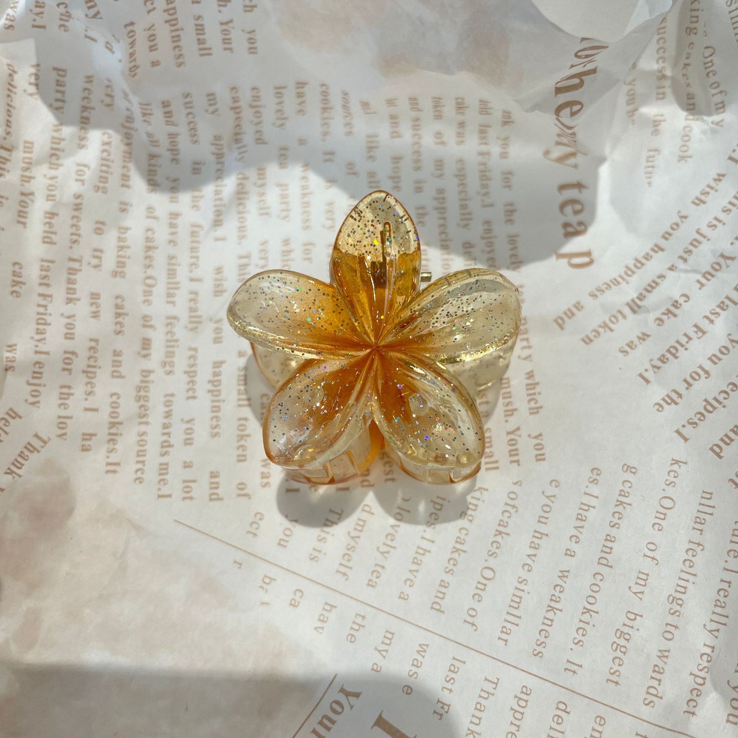 Plumeria Rubra Grip Flower Barrettes Female 4CM