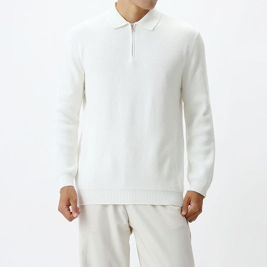 Light Luxury Men's Lapel Zipper Knitted