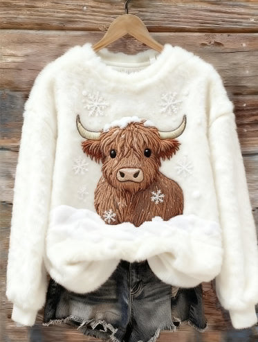 Sød sweatshirt med snemandsdesign