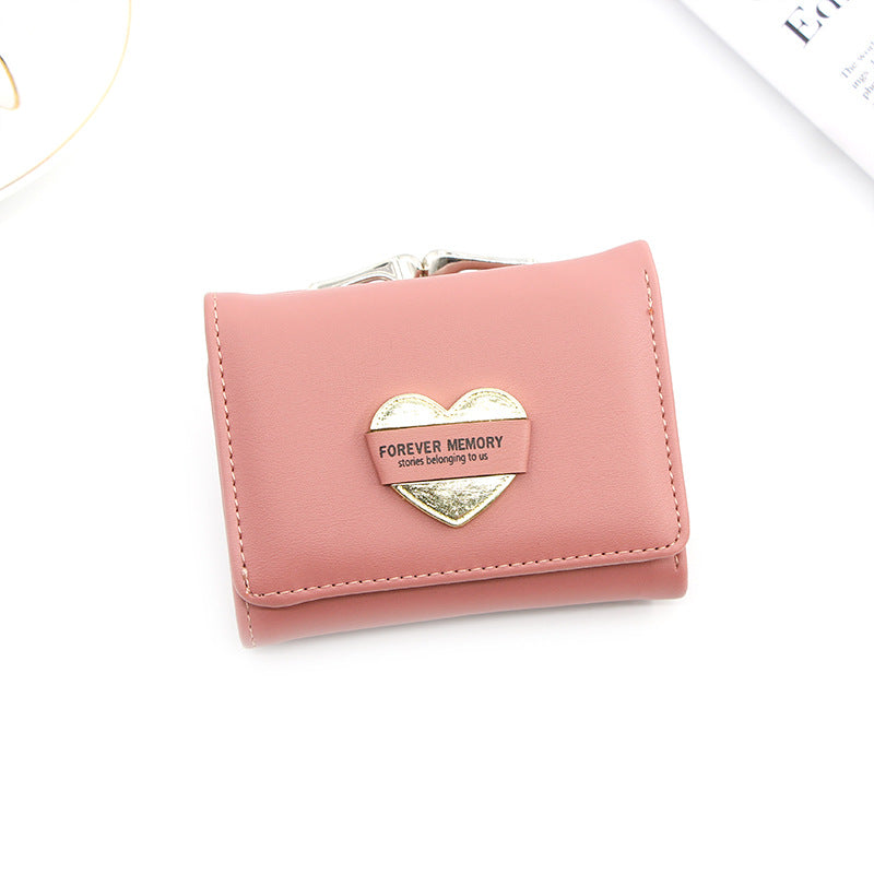 Fashion Women's Short Money Clip Small Three Fold Coin Bag