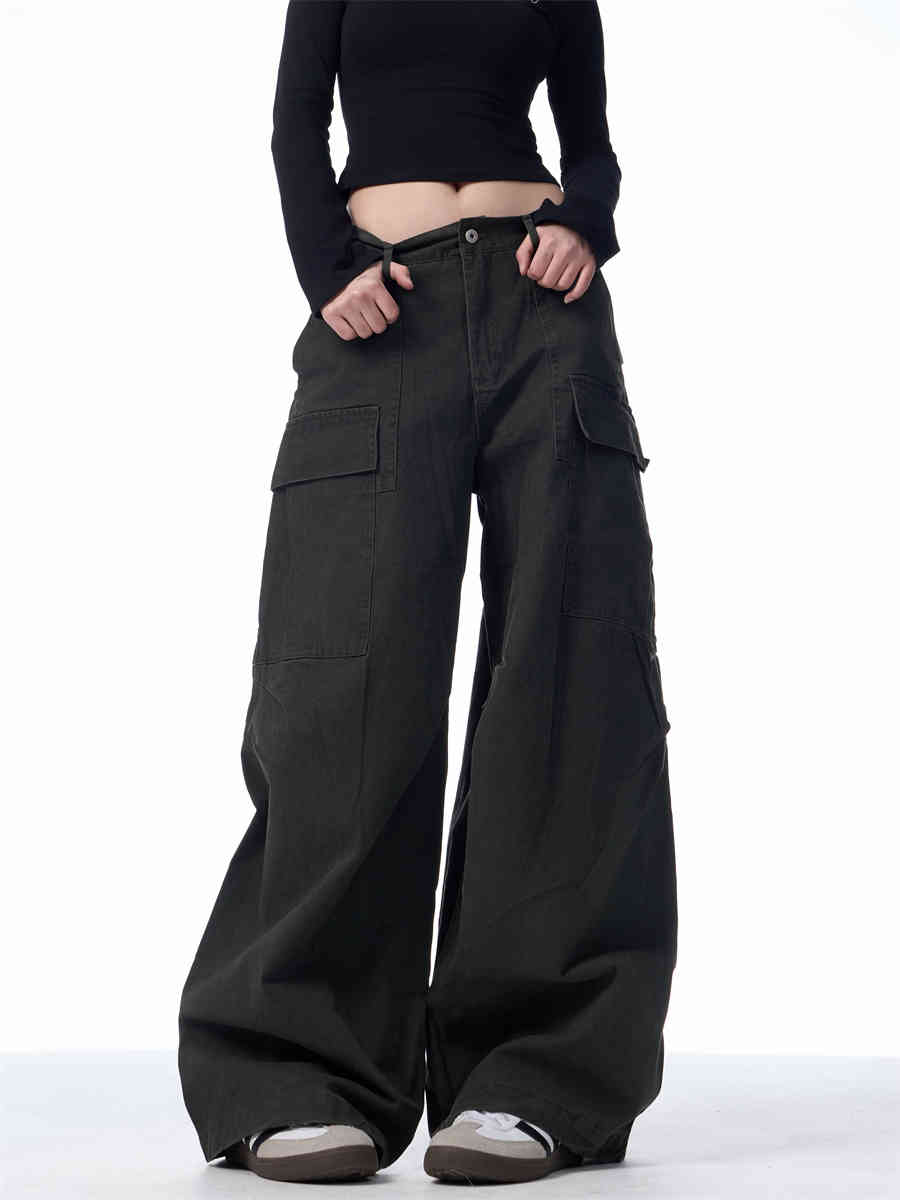 Multi-pocket Machete Overalls Women's Loose Wide-leg Pants