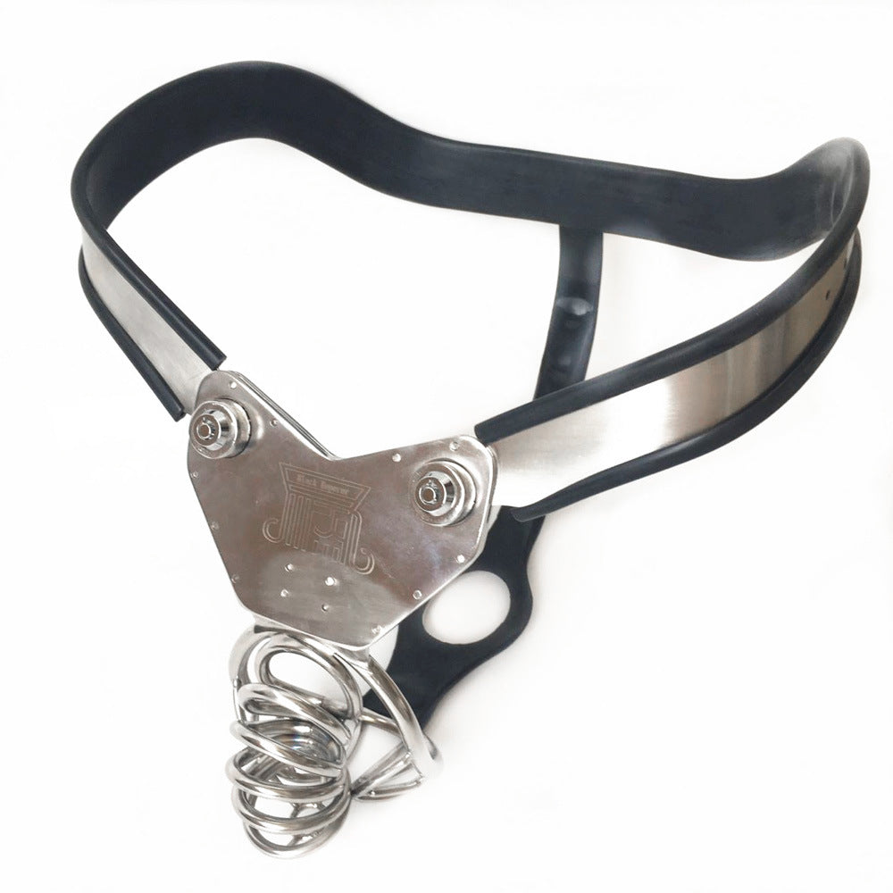 Hollow Cage Men's Stainless Steel Underwear Lock