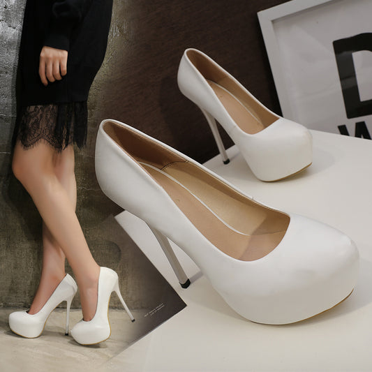 Patent Leather All-match 16 Cm Women's Single Shoes