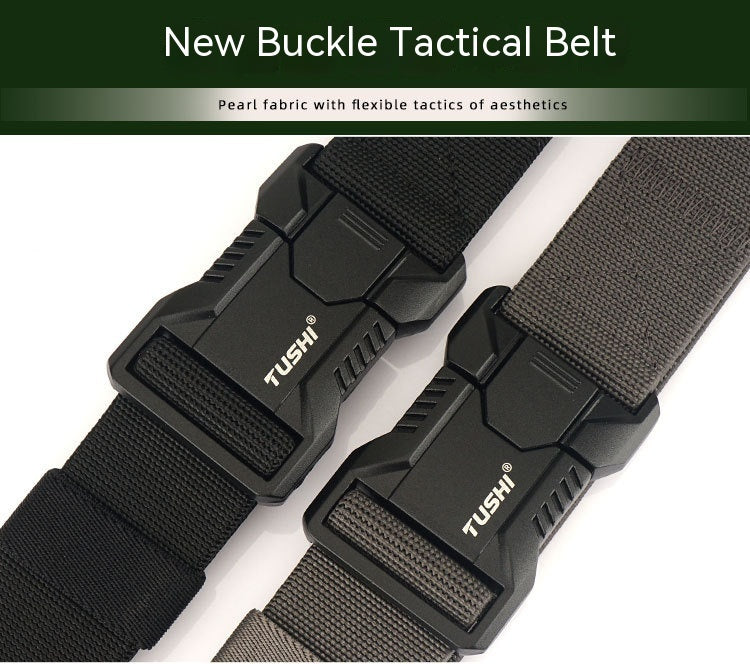 Tactical Aluminum Alloy Release Buckle Training Elastic Nylon Waistband
