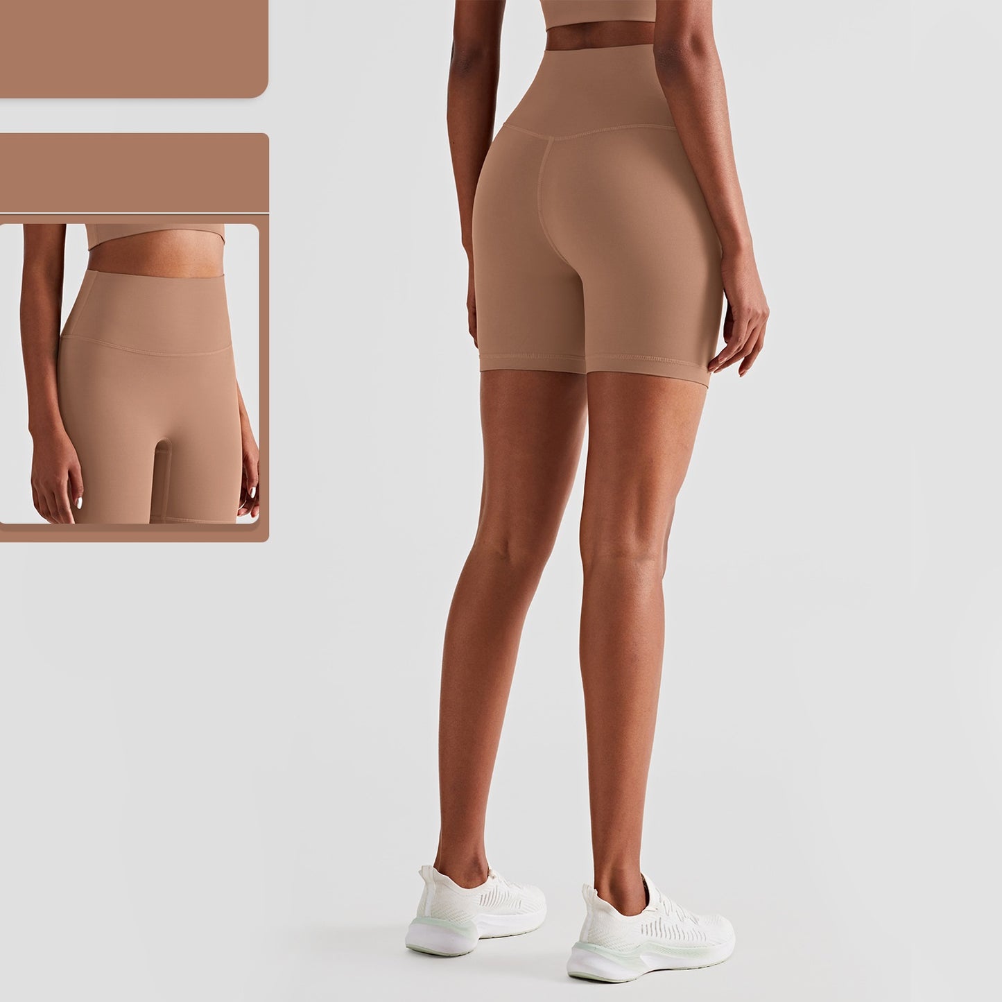 Nude No T-line Hip Lift Trepunkts Fitness Yogashorts til kvinder
