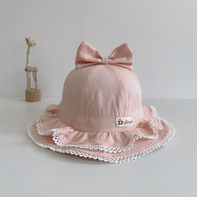 Bow Double Ruffle Brim Soft Princess Hat Basin