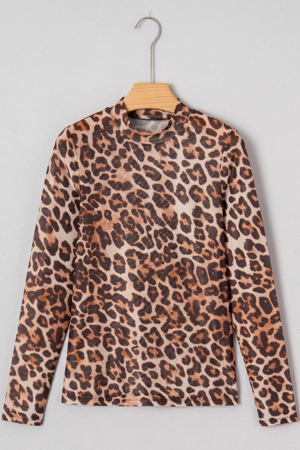 Women's Pullover High Collar Mesh Long Sleeve