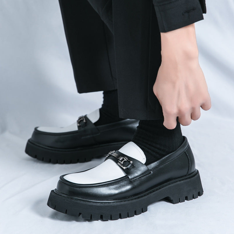 Herre Slip-on Plateausko Fritids Mokkasiner i Læder