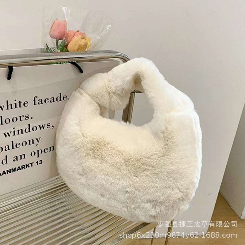 Plush Portable Dumpling Bag Fashion All-matching Daily