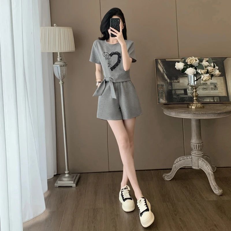 Loose-fitting Casual Youth-boosting Short-sleeve Pants Two-piece Set
