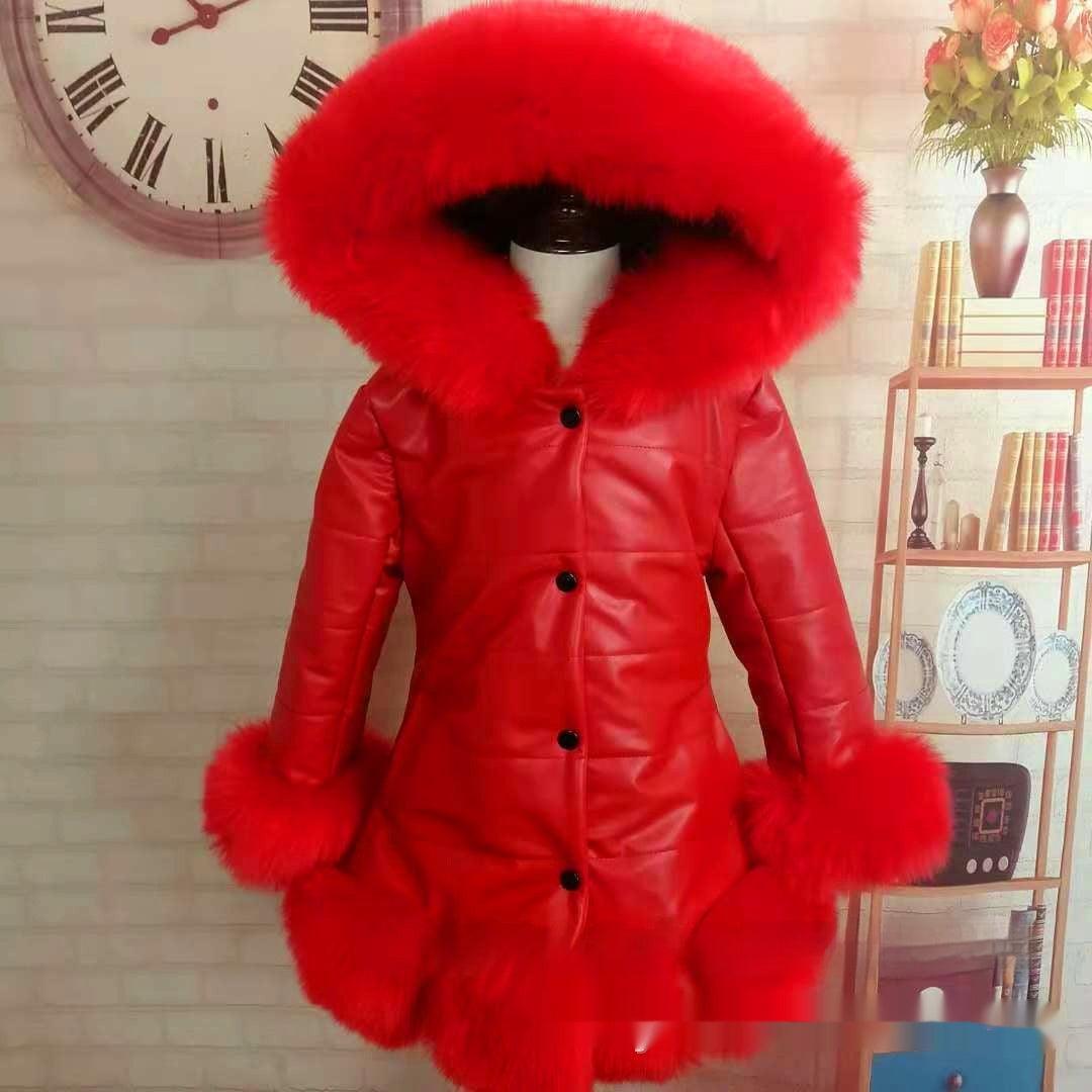 Long Thickened Hooded Children's Cotton Clothes