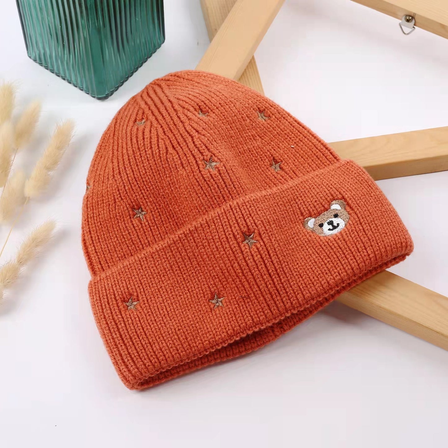 Ins Fashionable New Cute Teddy Bear Knitted Hat