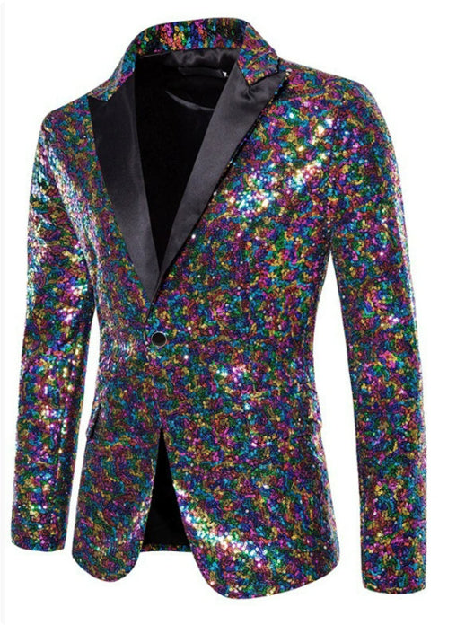 European And American Performance Dress Gold Sequined Suit