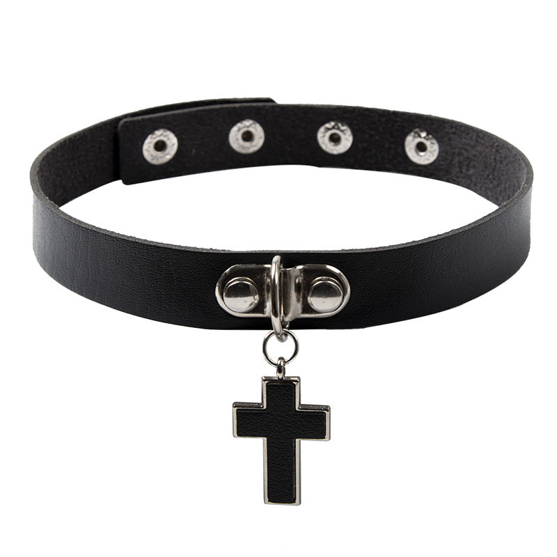 New Black Adjustable Lace Leather Choker