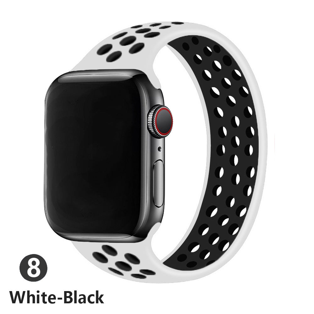 Fashion All-match Two-color Silicone Single Ring Strap