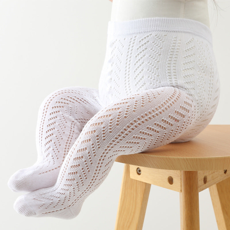 Girls' Korean Style Hollow Mesh Leggings