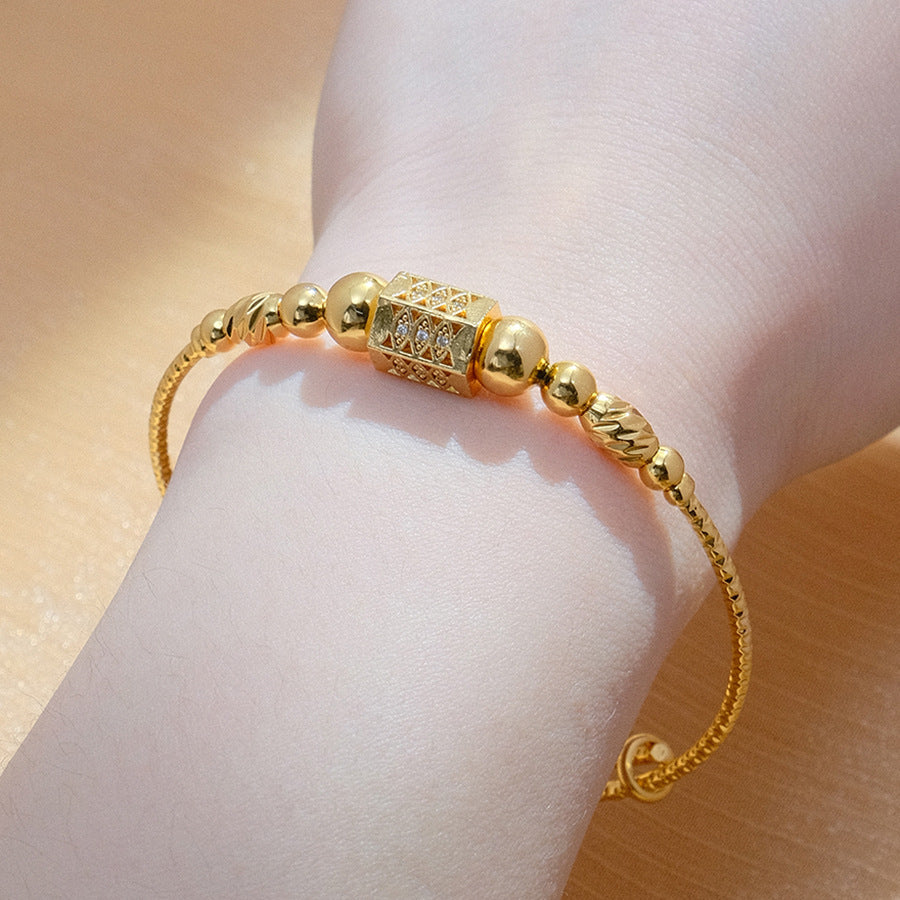 Round Spherical African Arabic Gold Women's Bracelet