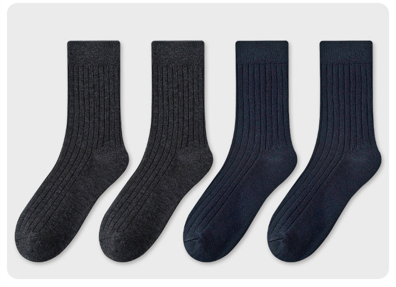 Men's Socks In Tube Pure Cotton Deodorant Solid Color