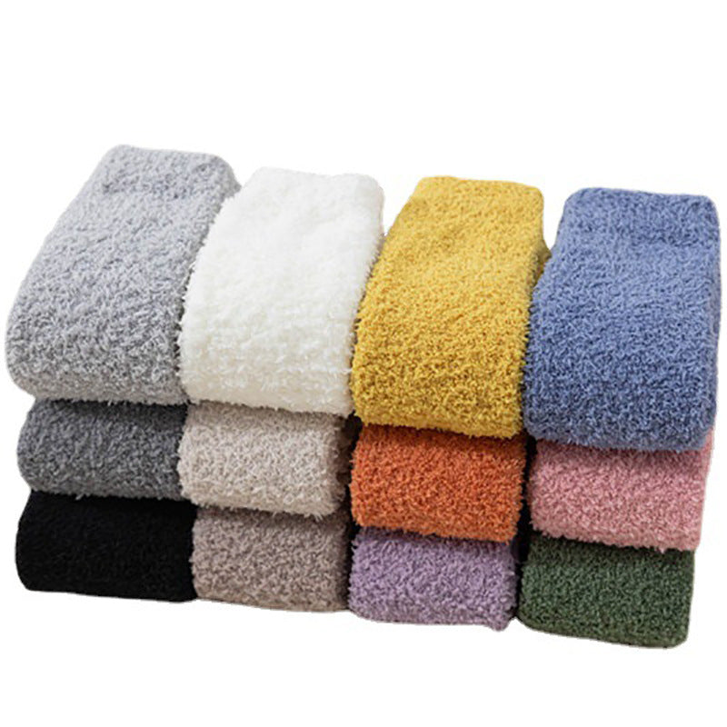 No Hair Loss Coral Velvet Knee Socks For Children To Thicken And Keep Warm