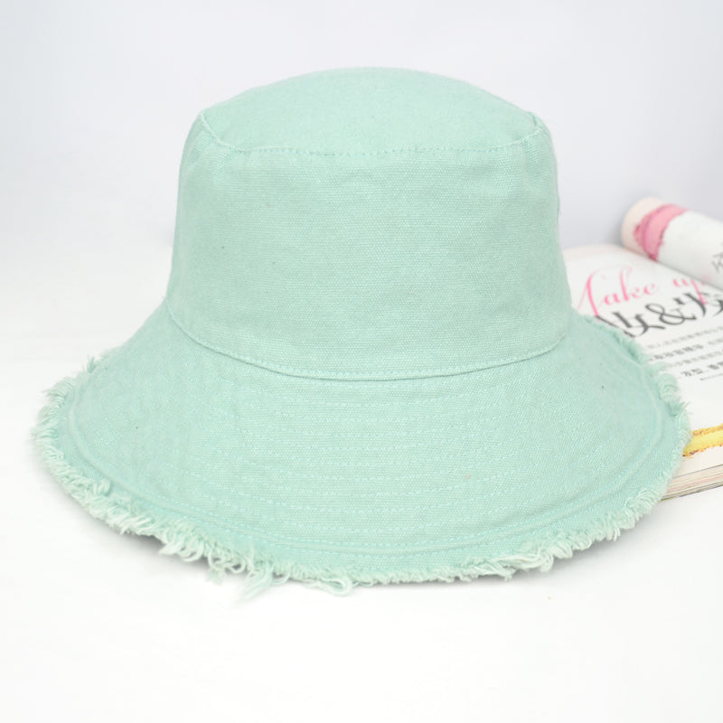 Black Sunshade Versatile Frayed Bucket Hat