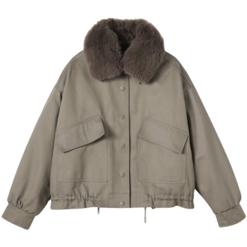 New All-match Short And Velvet Thick Coat Parker Cotton Jacket