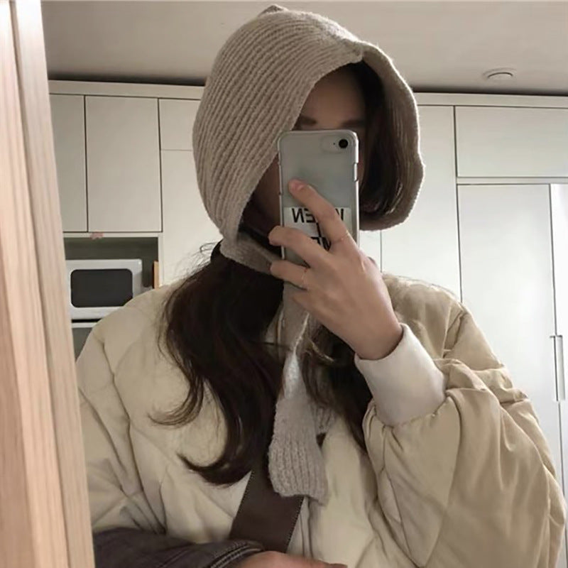 Korean Style Knitted Lace-up Toe Hat Showing Little Warmth