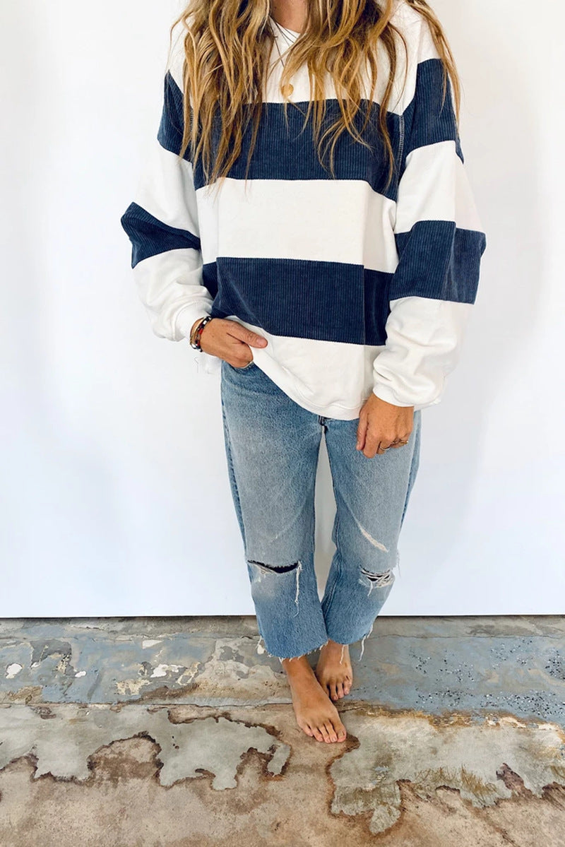 Corduroy Panel Loose Top
