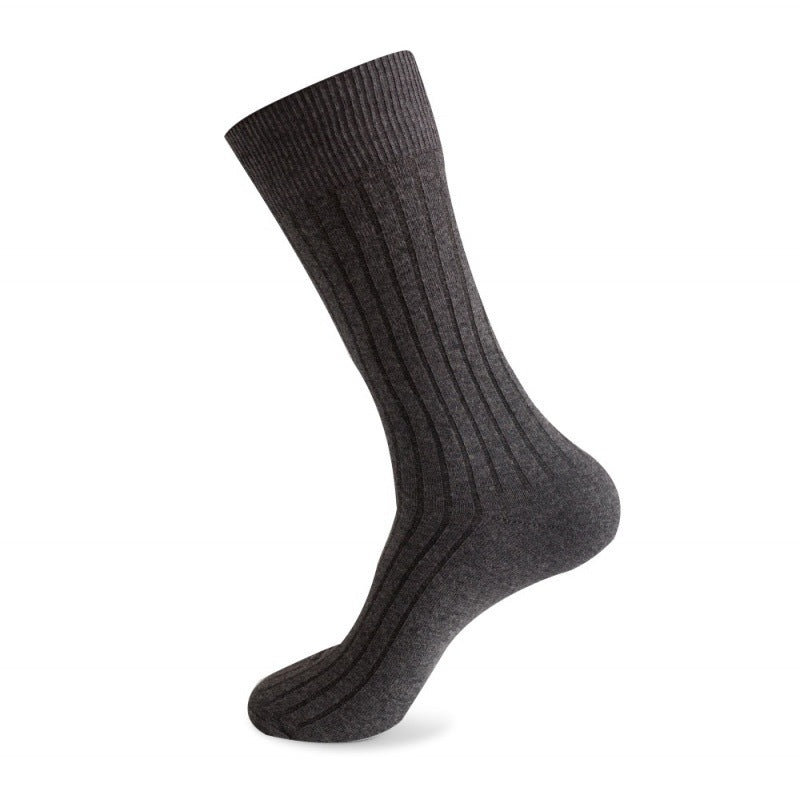 Men's Striped Combed Cotton Double Needle Plus Size Stockings