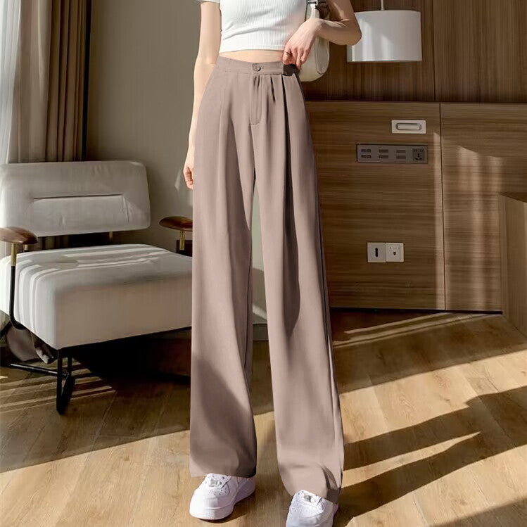 Suit Straight-leg Pants Women's Mid-waist Drape