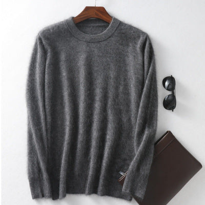 Autumn And Winter New Cashmere Men's Round Neck Loose Thick Mink Sweater