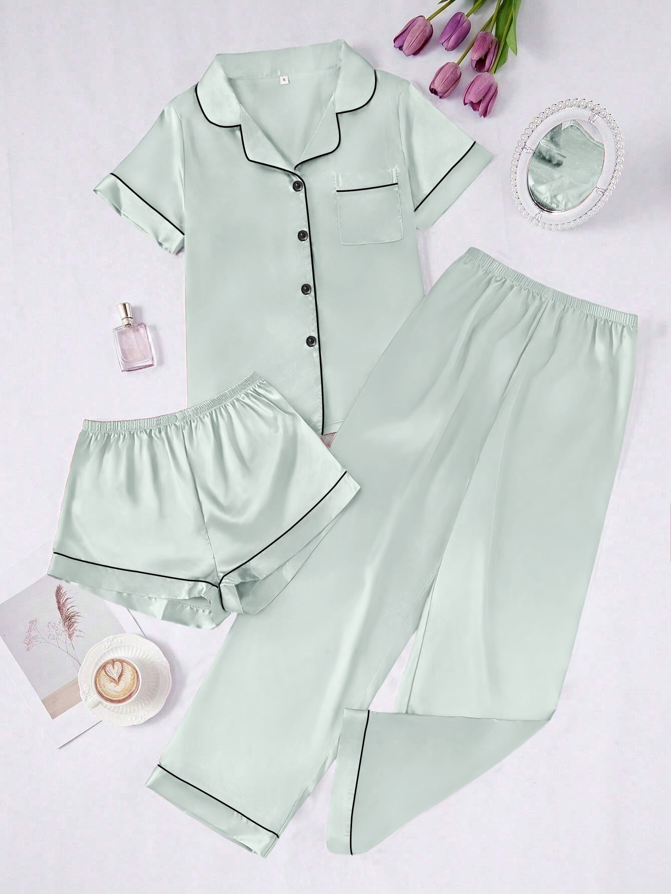 Long Pantssmooth-surface Womens Loungewear Set In French Style