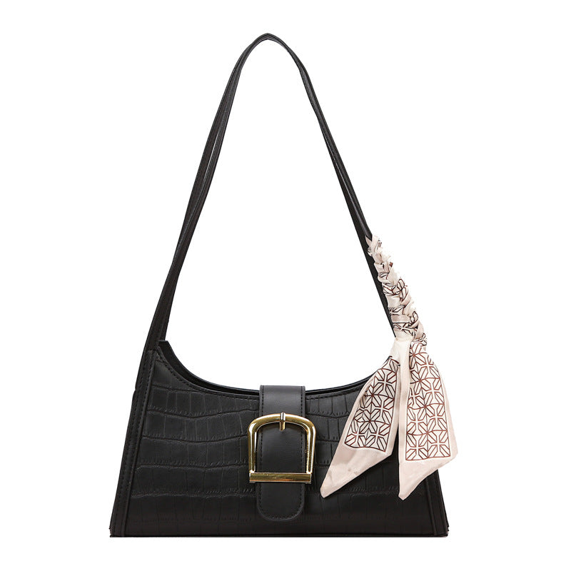 High Sense Special-interest Design Spring Alsidig Mode En Skulder Underarm Baguette Taske