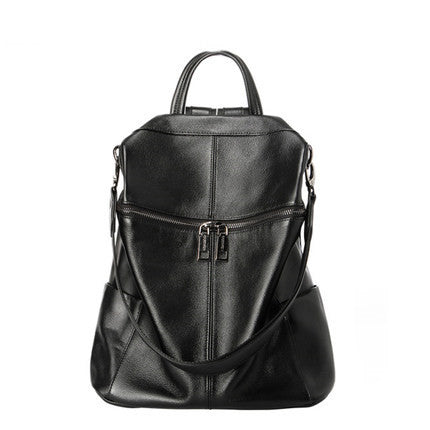 Genuine Leather Women's Large Capacity Retro Backpack