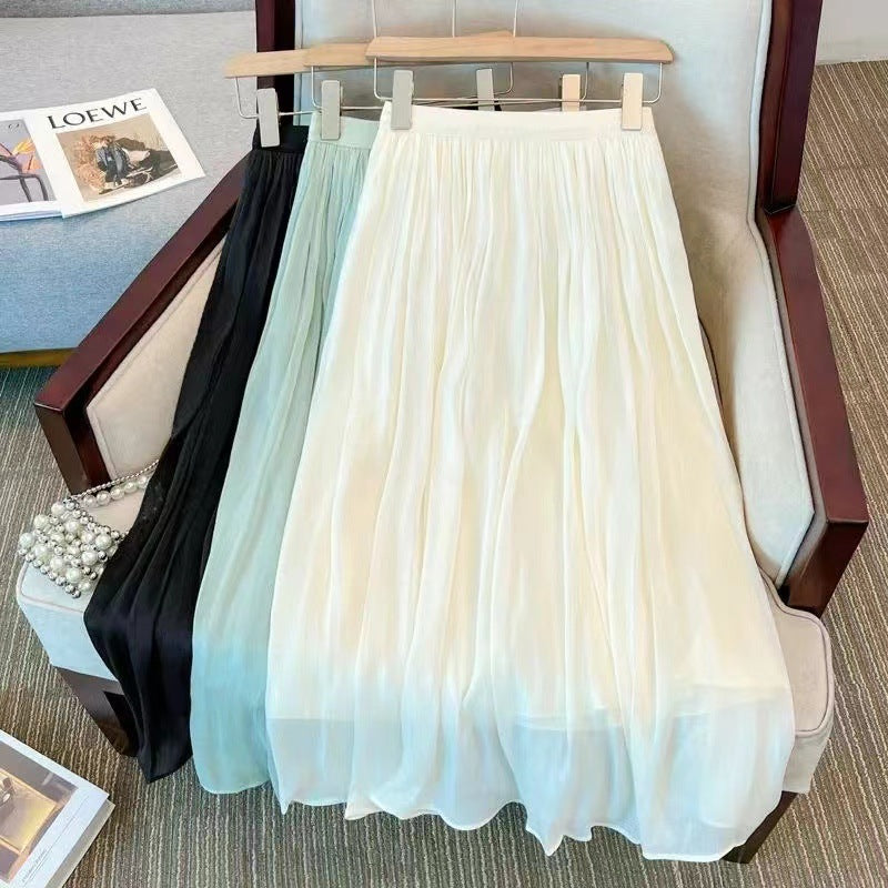 High-grade Streamer Yarn Skirt A- Line Large Hem