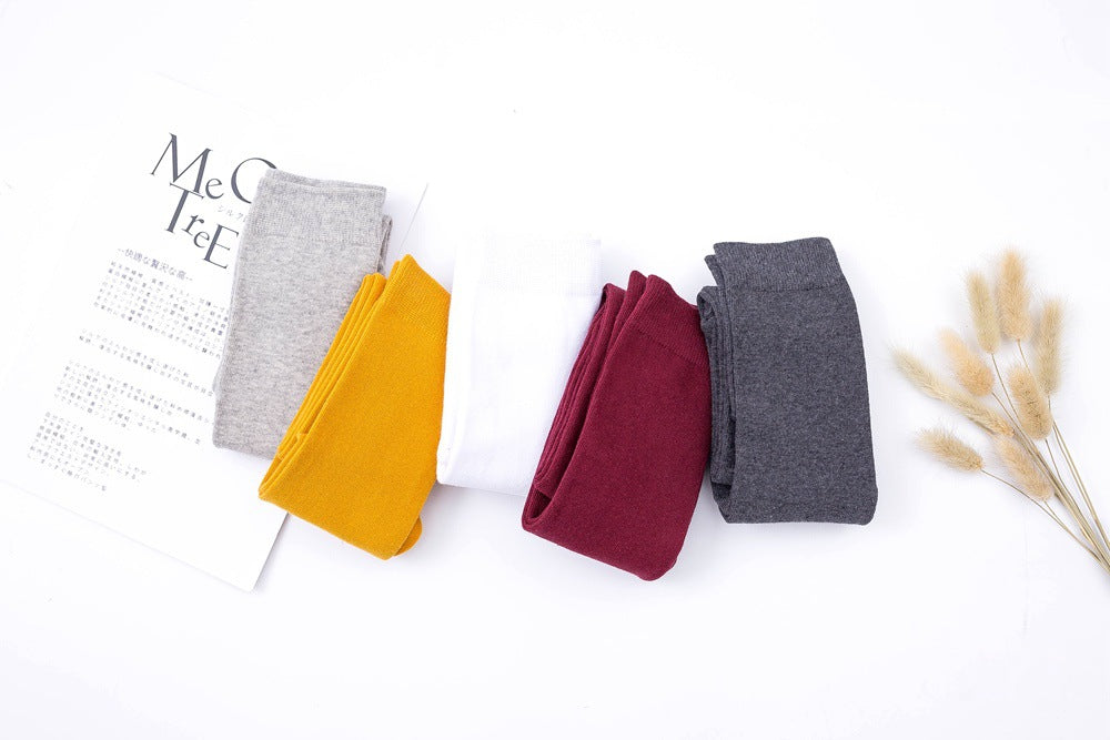 Women's Cotton Long Tube Autumn And Winter Knee Socks Solid