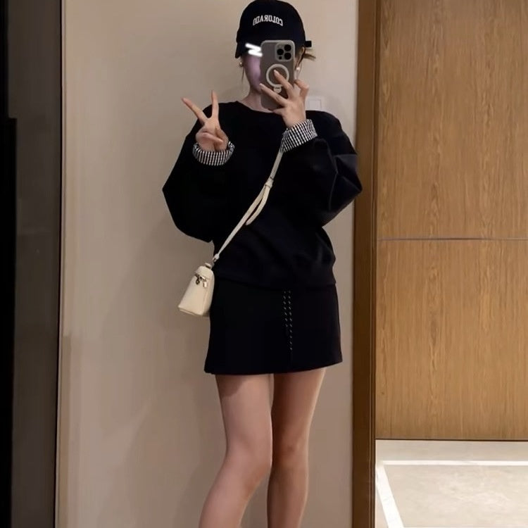 Fashion Sports Sweater Skirt Two-piece Set