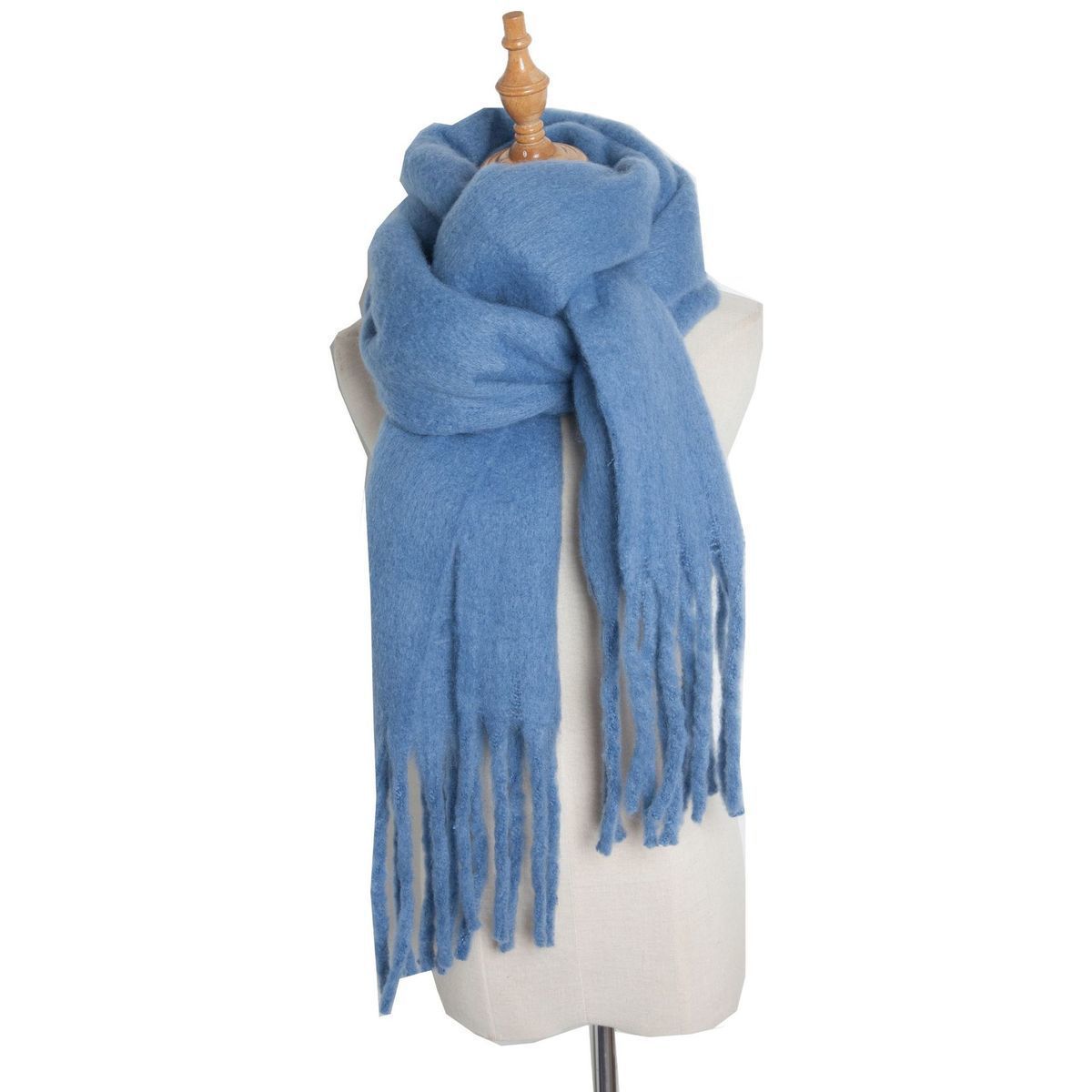 Mohair Twist Flet Plys Tørklæde til Kvinder Vinter Fortykket