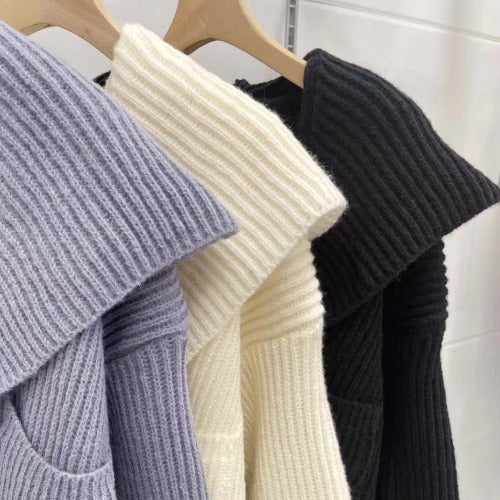 Autumn And Winter Hooded Knit Cardigan Women