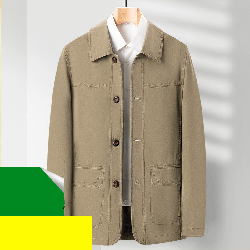 Spring And Autumn Style Middle Aged And Elderly Men Lapel Top