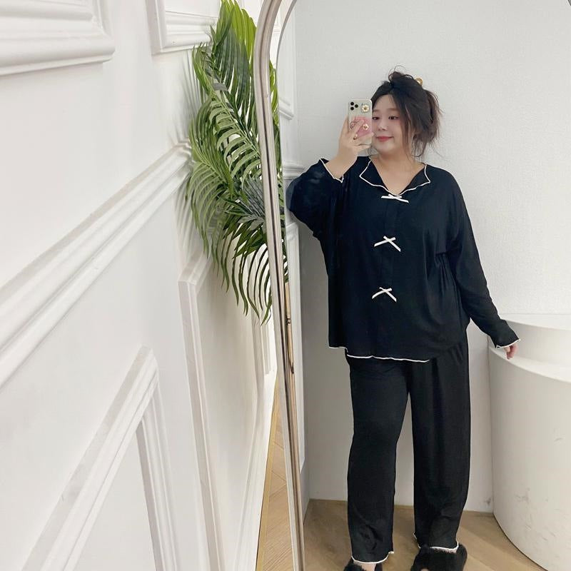Long Sleeve V-neck Homewear Pajamas Two-piece Set