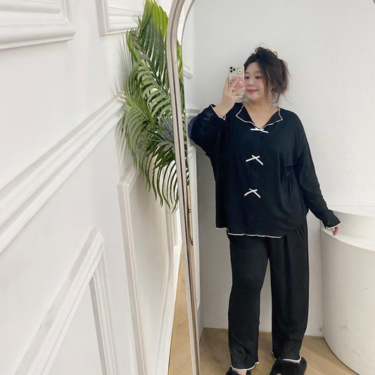 Long Sleeve V-neck Homewear Pajamas Two-piece Set