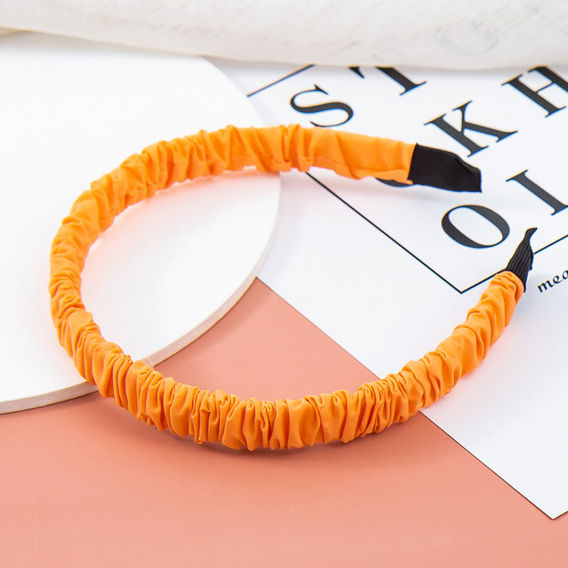 French Retro Fabric Pleated Headband Girls All-match