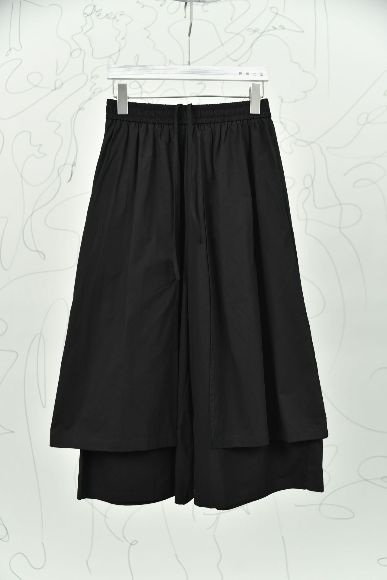 Dark SpringSummer New Patchwork Double-layer Profile Slimming Slim Fit High Waist Work Clothes Culottes