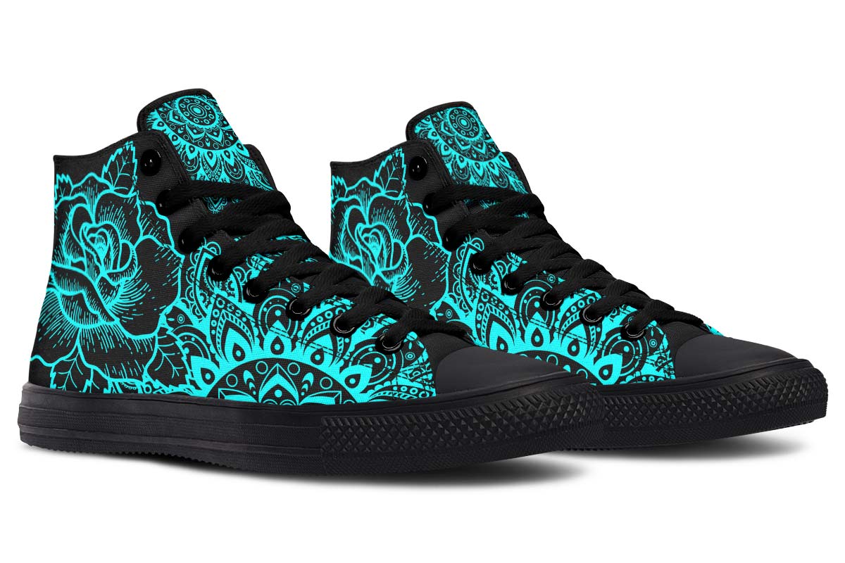 Men's And Women's Fashion Color Printing High-top Canvas Shoes