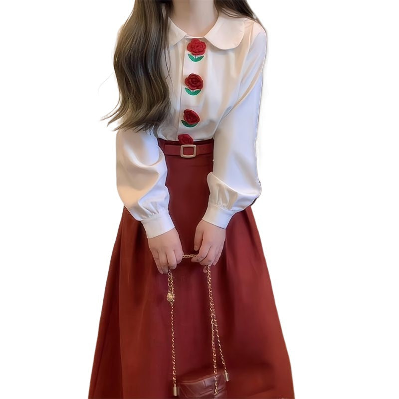 French Retro Chic Fashion Salt-style Light Mature Two-piece Set