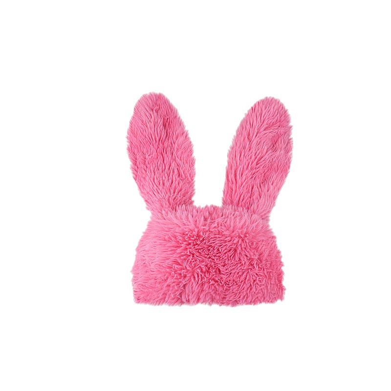 Long Haired Rabbit Ear Plush Hat Sweet Cute And Warm