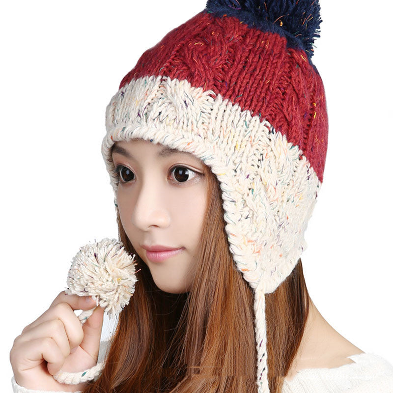Versatile Tricolor Patchwork Ear Guard Ball